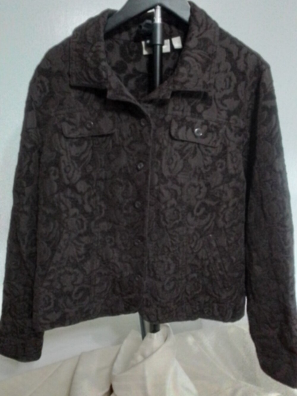croft & barrow Brown Quilted Floral Jean Jacket